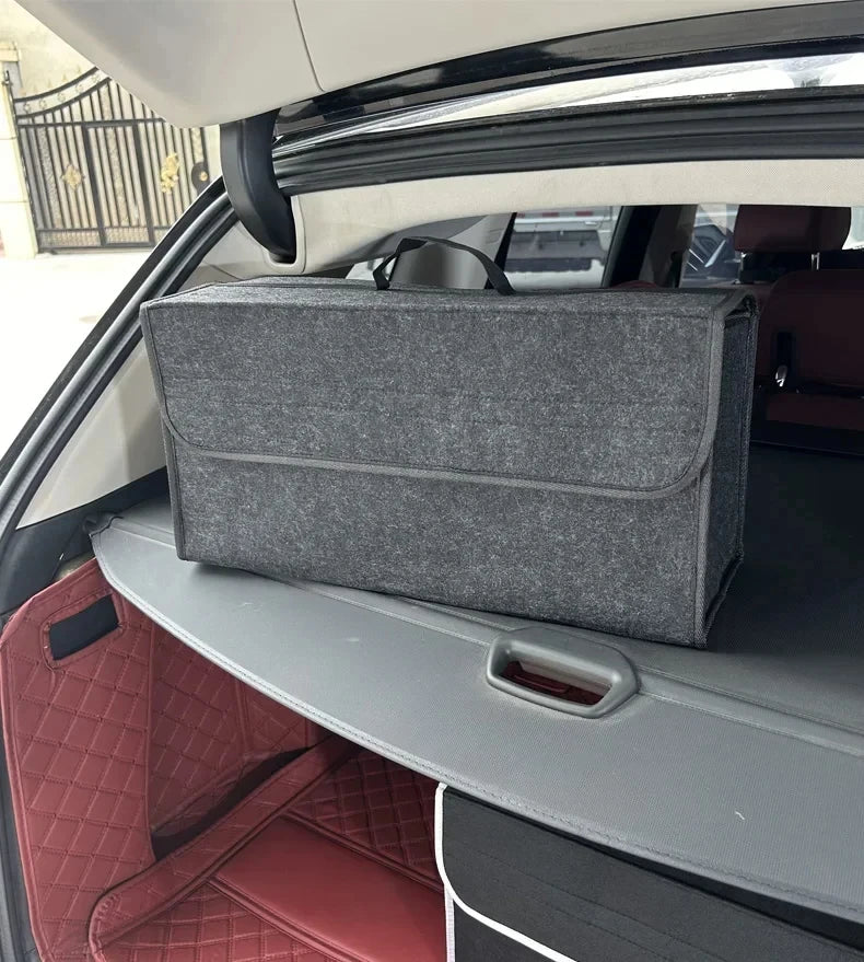 Organizador de maletero de coche, caja de almacenamiento de fieltro suave, Homefish, compartimento antideslizante grande, organizador de almacenamiento de maletero, herramienta, bolsa de almacenamiento para coche