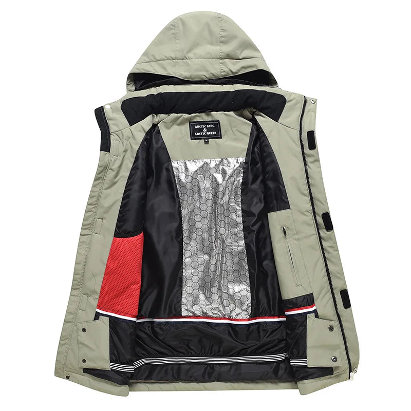 Traje de esquí para hombre y mujer, chaqueta de esquí impermeable a prueba de viento y pantalones con correa, traje cálido de invierno para pareja, novedad de 2023