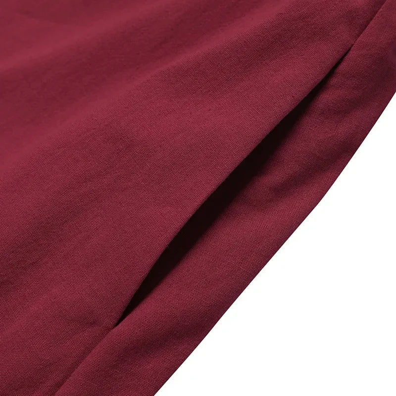 Vestidos Para Mujer de manga corta de longitud media cintura ajustada falda completa de moda Vestido de lino de algodón de Color sólido de verano Para Mujer