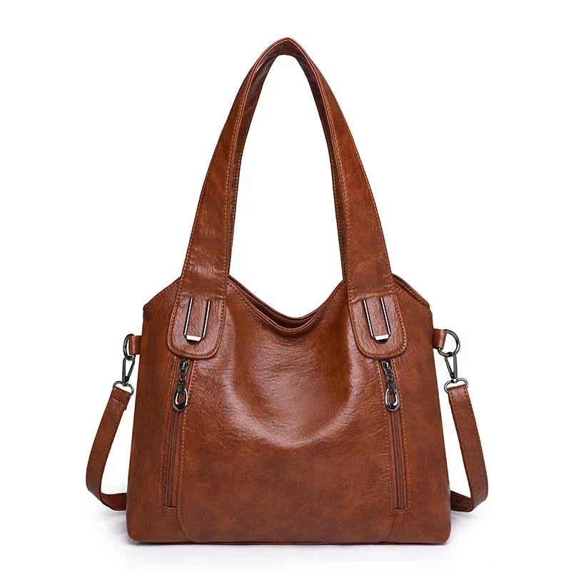 Bolsos de mano de Color sólido a la moda para mujer, bolso de mano de cuero suave, bolsos cruzados grandes informales para mujer, nuevas bolsas de mensajero de hombro
