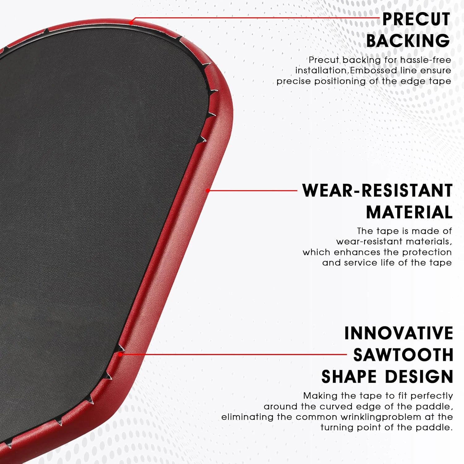 Cinta protectora de borde de Pickleball para Pickleball Padel de 13mm/16mm/19mm-nueva cinta protectora de borde de raqueta Borgoña de Color