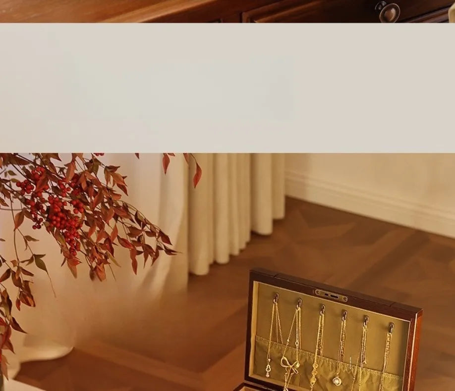 Caja de almacenamiento de joyería de madera de nogal, cajas de mano para pulseras y pendientes, estuche de exposición para collares, organizador grande, Estuches para joyería