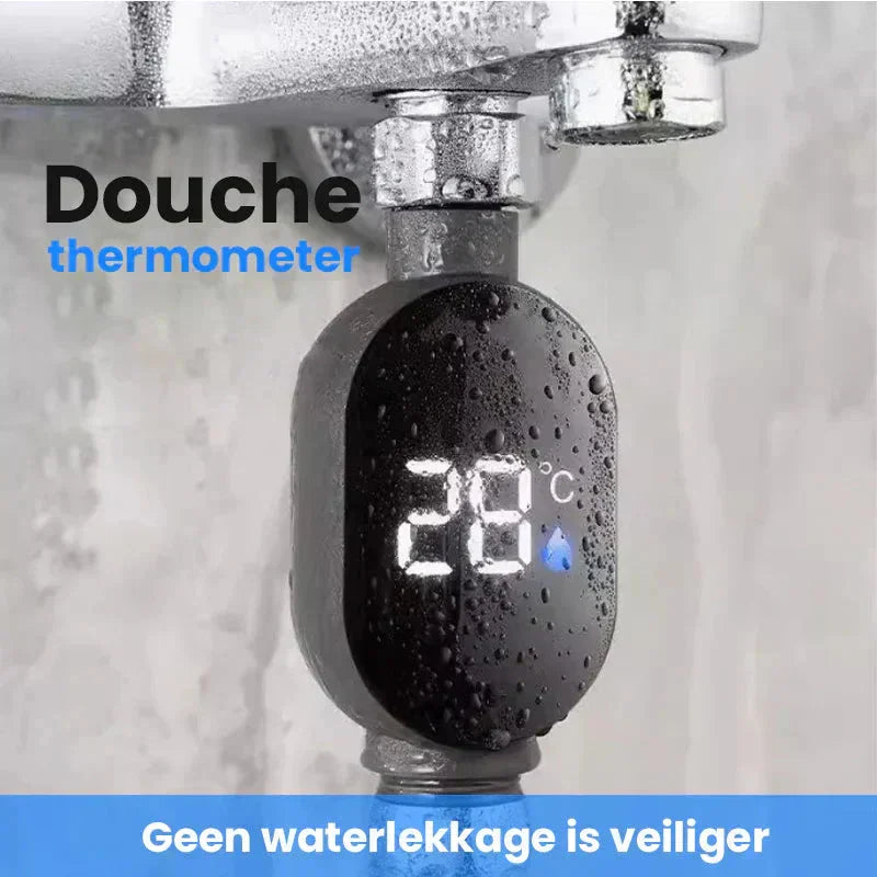 Termómetro de ducha de agua para el hogar con pantalla LED 0 ℃ ~99 ℃   Baño elegante impermeable de la medida precisa de la temperatura del agua
