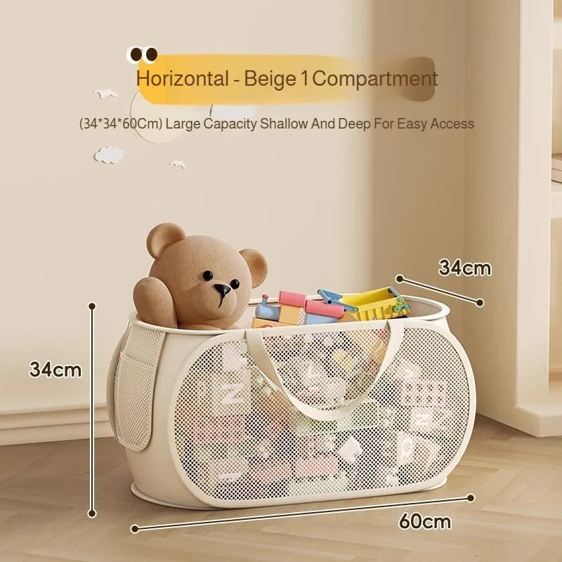 Cesta de Almacenamiento de Juguetes Plegable de Gran Capacidad, Organizador de Peluches, Cesto de Ropa Multiusos para el Hogar y el Dormitorio
