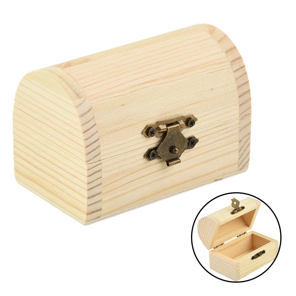1x cajas de almacenamiento con bisagras arqueadas de madera lisa, caja de regalo artesanal, cajas de almacenamiento de cosméticos multifunción para joyería y artículos diversos para el hogar