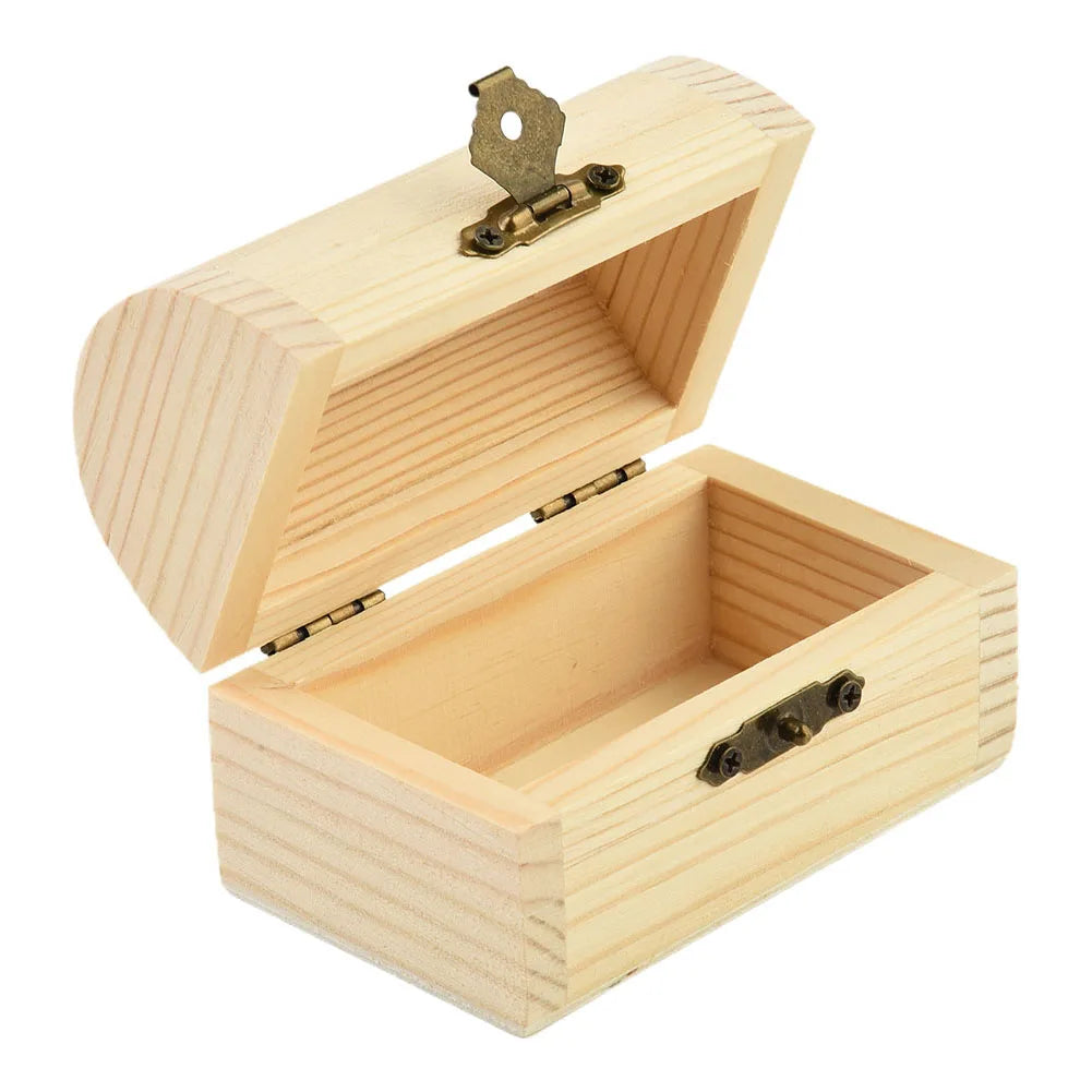 1x cajas de almacenamiento con bisagras arqueadas de madera lisa, caja de regalo artesanal, cajas de almacenamiento de cosméticos multifunción para joyería y artículos diversos para el hogar