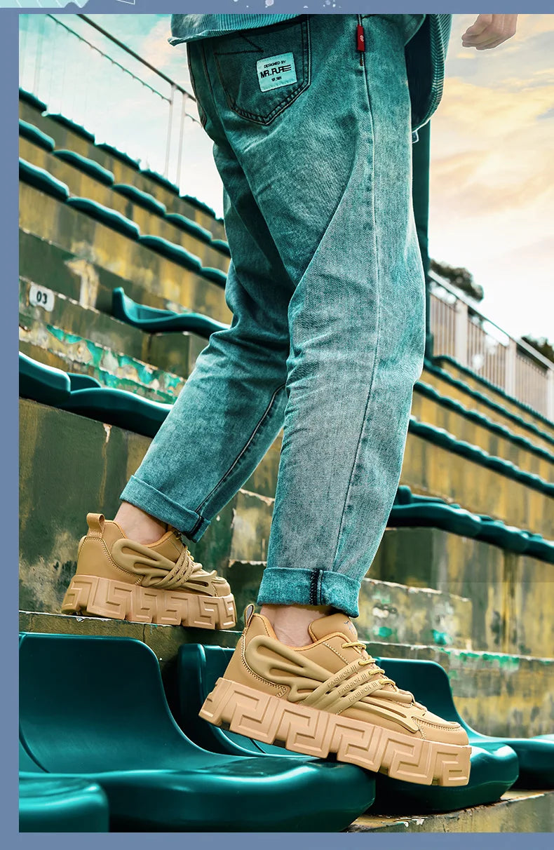 Zapatos informales para hombre, zapatos para caminar de estilo callejero, zapatillas de deporte con suela gruesa, zapatillas de baloncesto para correr, zapatillas vulcanizadas 2023 para hombre