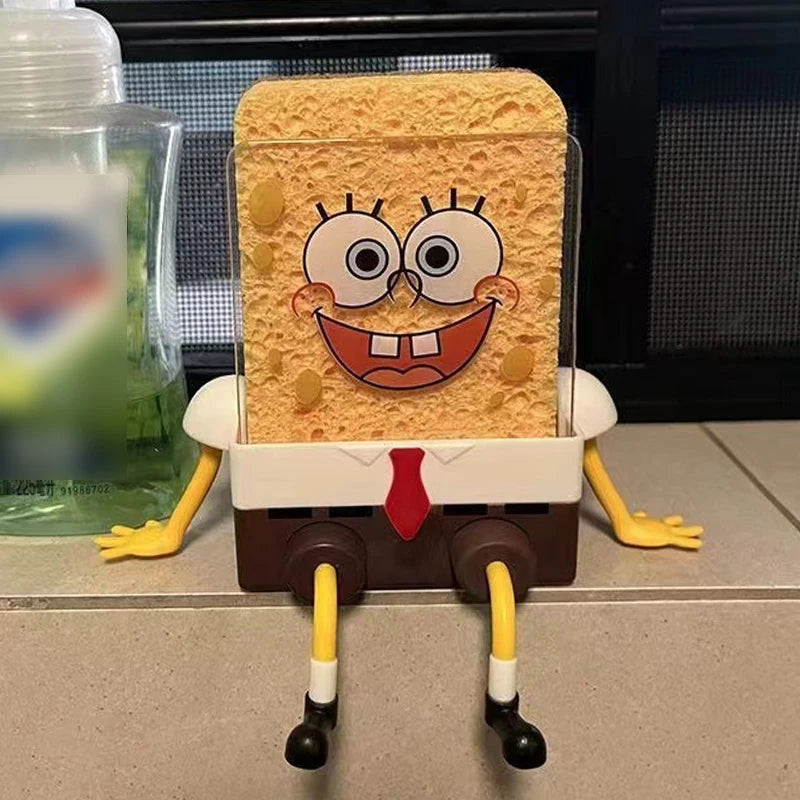 Cepillo para lavar platos de Bob Esponja, suministros de cocina para el hogar, escurridor, limpieza de platos, cepillos, estropajo reutilizable