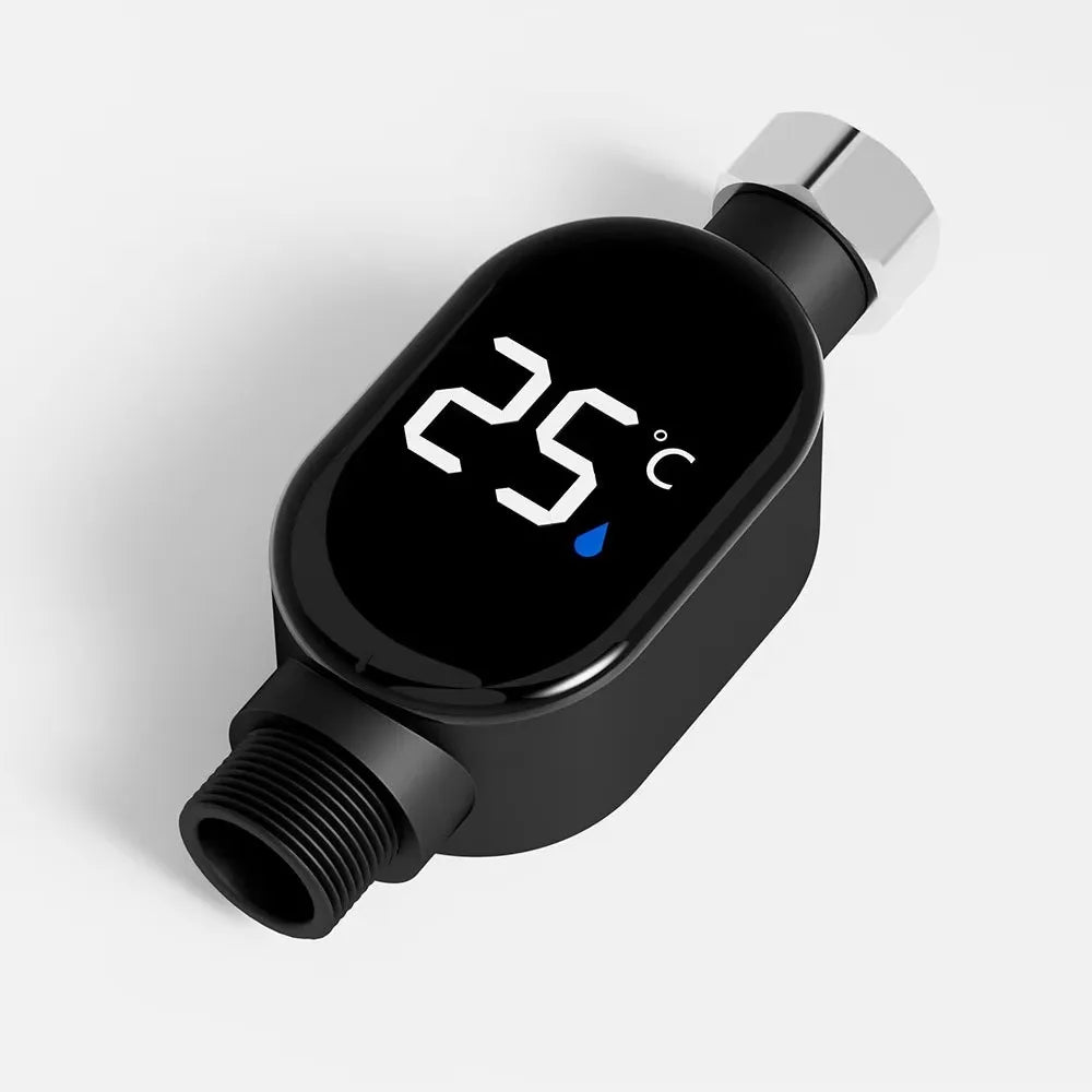 Termómetro de ducha de agua para el hogar con pantalla LED 0 ℃ ~99 ℃   Baño elegante impermeable de la medida precisa de la temperatura del agua