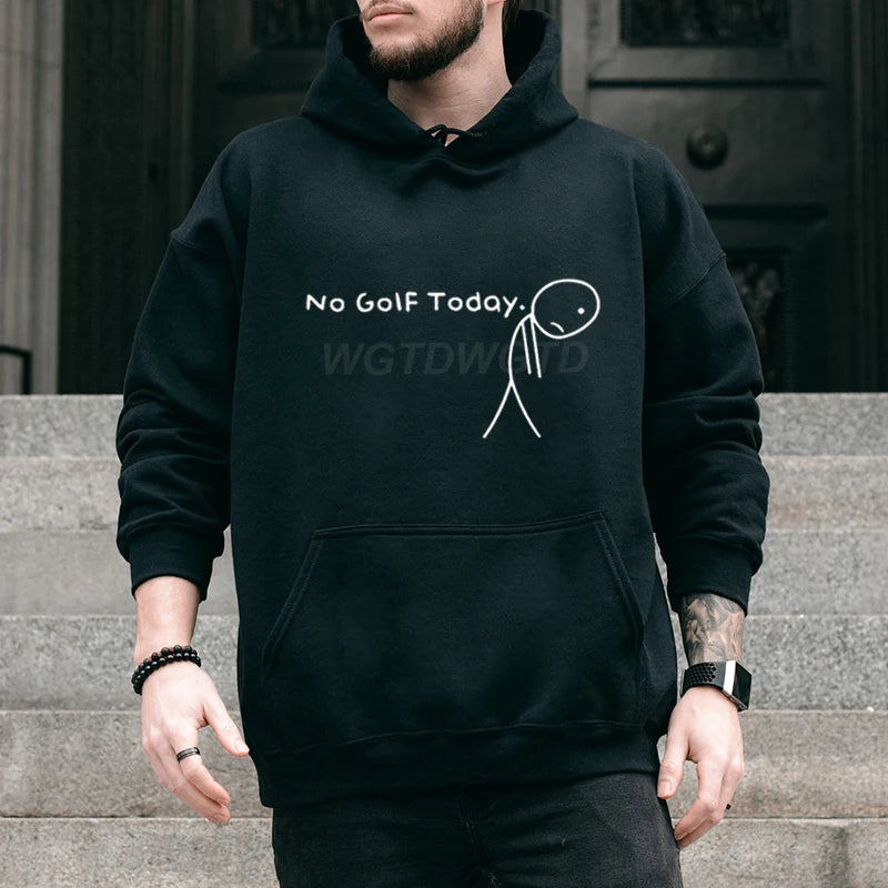 Ropa de hombre No Golf Today divertido triste Stickman golfistas moda ropa de calle Sudadera con capucha Casual divertido ropa de hombre