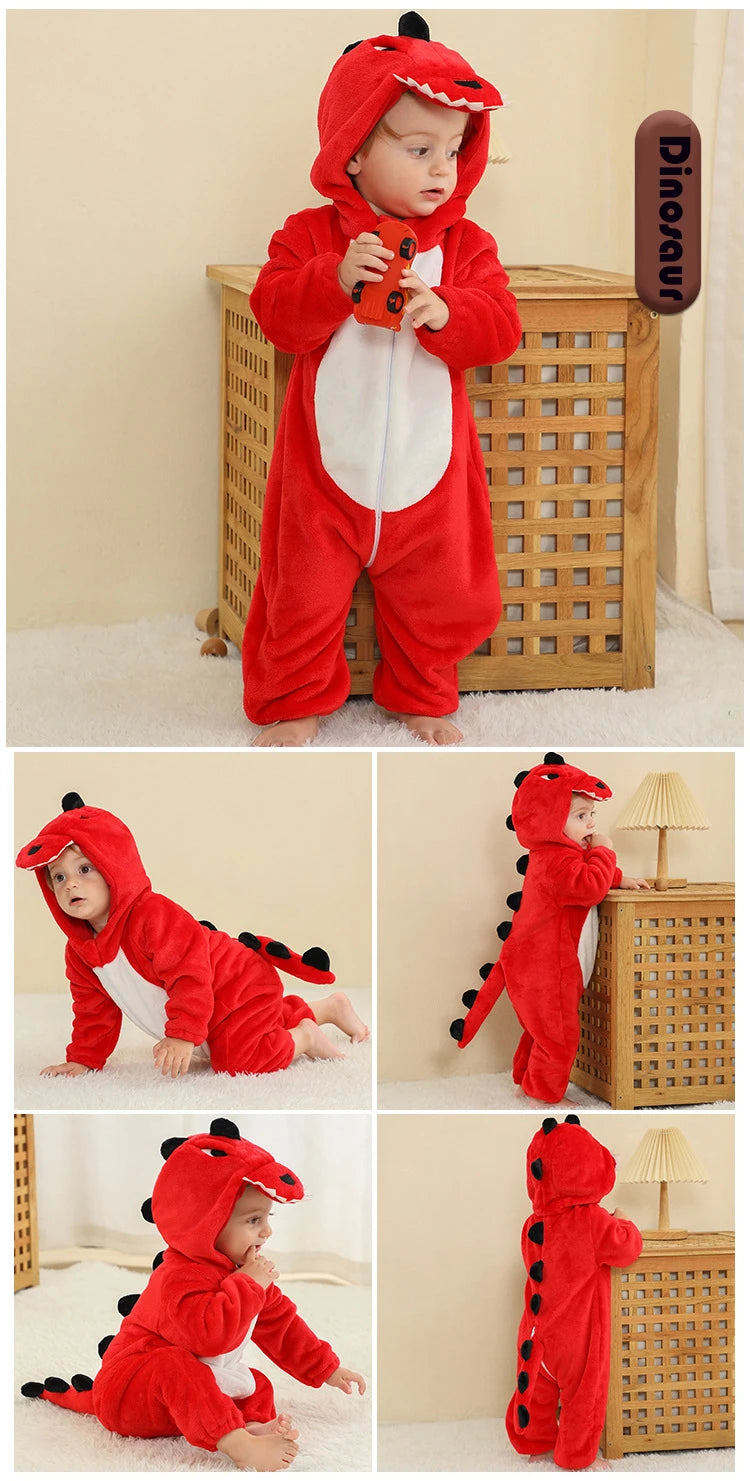 Pijamas térmicos de franela para bebés, ropa de invierno para niños pequeños, monos de ardilla y vaca, mono infantil