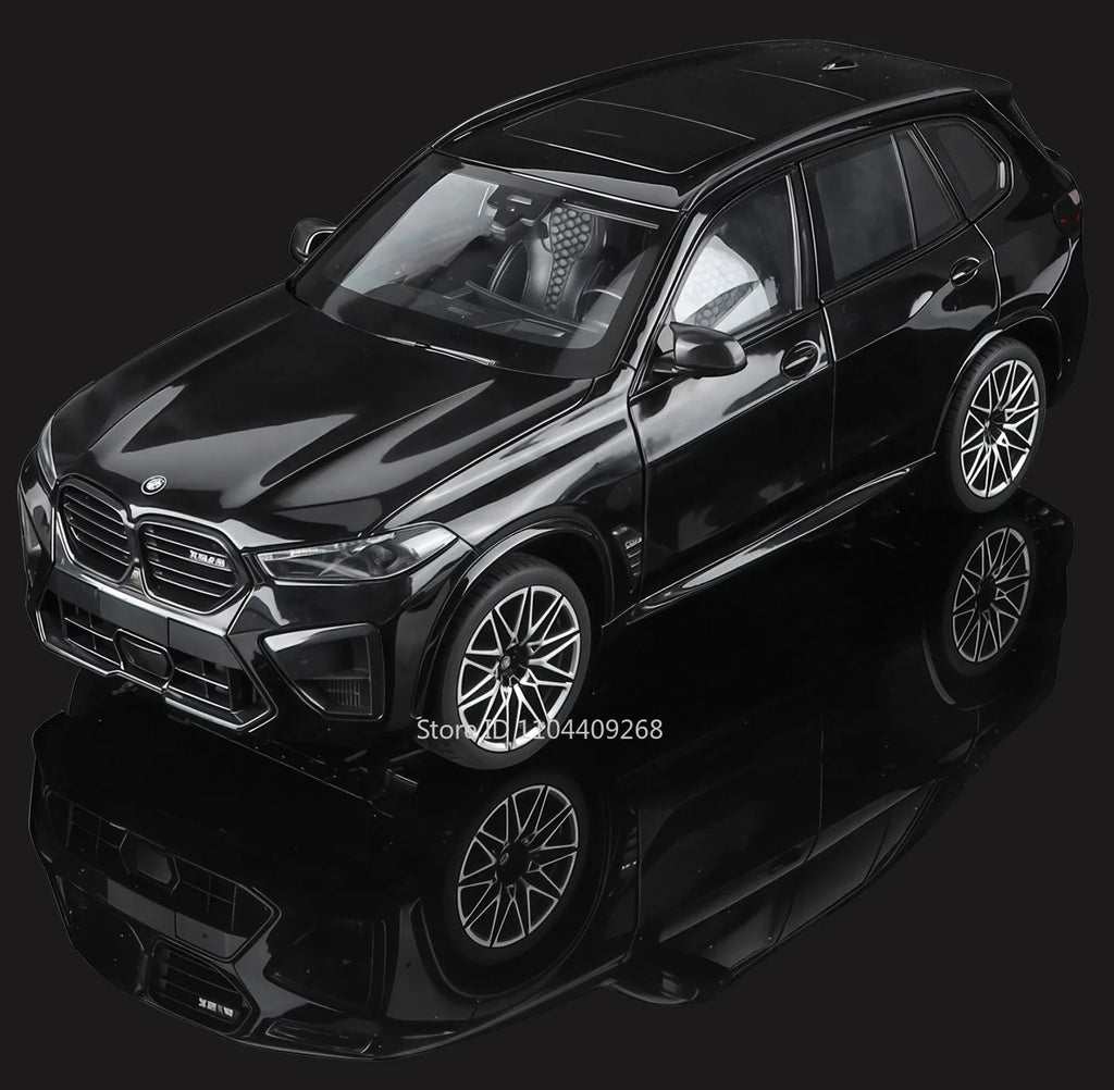 Modelo de coche X5M de gran tamaño 1:18, cuerpo de aleación de juguete, neumáticos de goma, tobogán hacia adelante, absorción de impacto, modelos de vehículos, adornos de escritorio