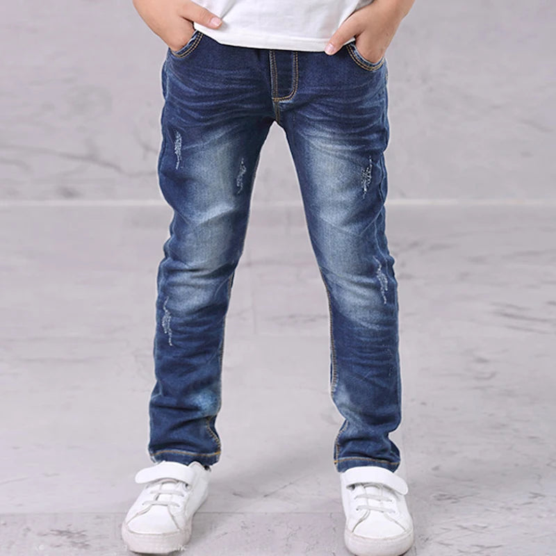 IENENS, pantalones vaqueros a la moda, pantalones largos de mezclilla para niño, pantalones vaqueros ajustados para niños, pantalones vaqueros rectos para niños pequeños de 5 a 13 años, primavera y otoño