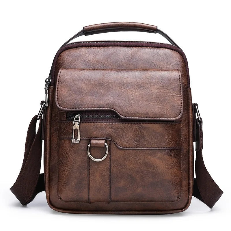 Bolso de hombro para hombre, informal, de negocios, estilo Vertical, nuevo bolso cruzado, bolso de cuero suave, mochila de viaje de estilo Unisex