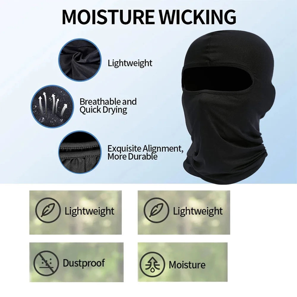 Máscara de esquí para hombres, máscara facial completa, pasamontañas, máscaras de esquí negras, cubierta protectora para la cabeza de polaina para el cuello para motocicletas