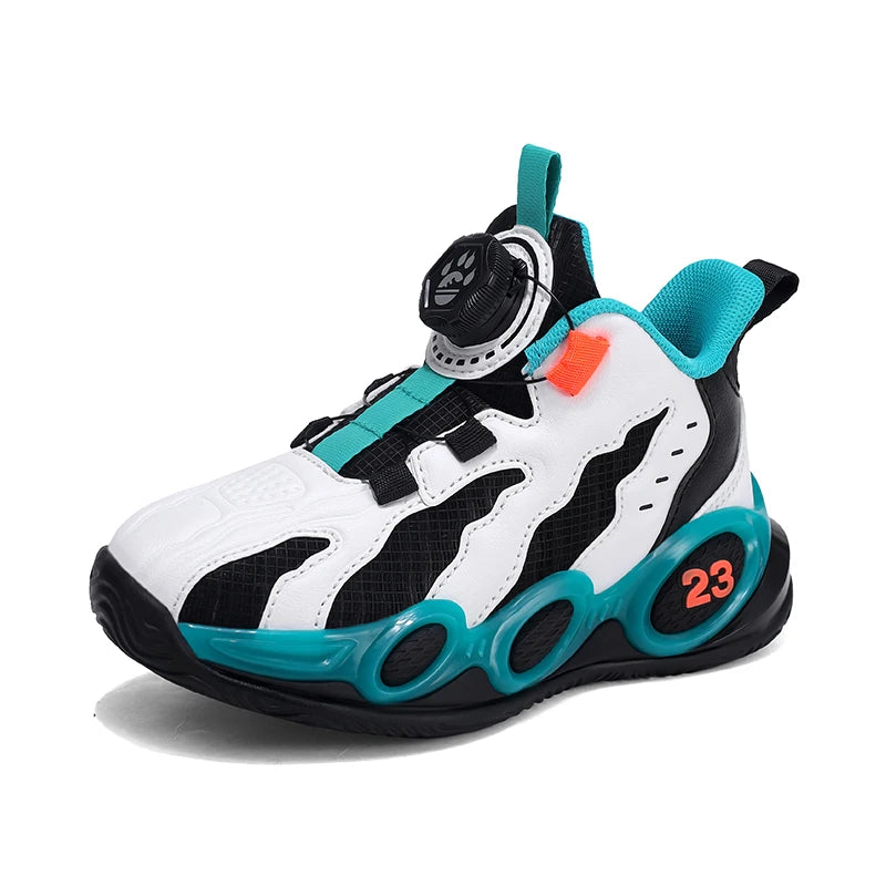 Zapatillas de baloncesto de moda para niños, zapatos deportivos de cuero PU de alta calidad, zapatos casuales para niños y niñas, cómodas zapatillas de gimnasio nuevas