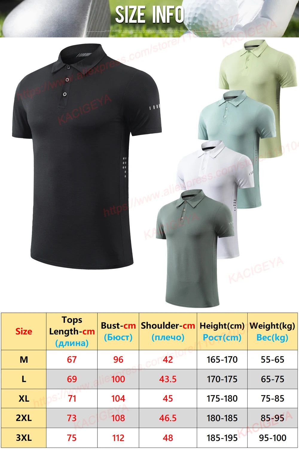 Golf solapa deporte manga corta entrenamiento al aire libre reflectante correr transpirable camiseta sólida calidad tenis gimnasio moda Jerseys