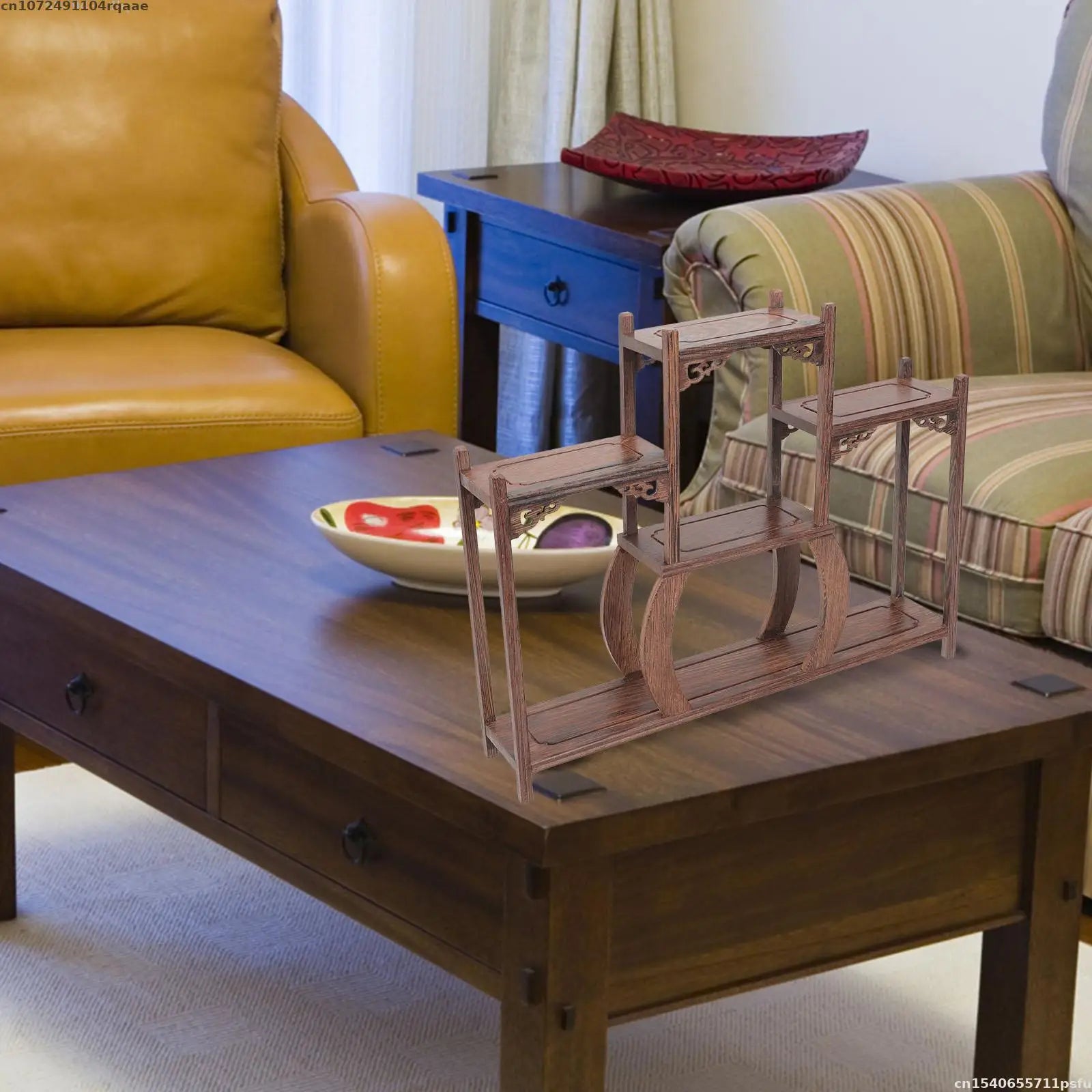 Estante de Almacenamiento de Madera Maciza Natural, Soporte de Almacenamiento para Cocina, Estante Decorativo para Jarrones, Bonsáis, Plantas, Figuras, Juegos de Té