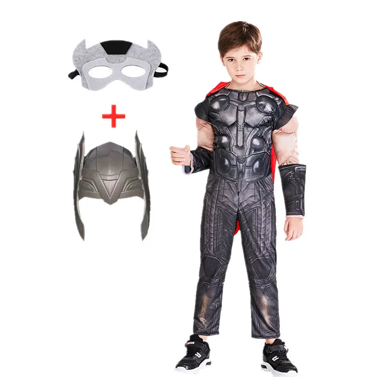 Disfraz de superhéroe para niños y niñas, mono musculoso con máscara de Halloween, traje de Cosplay para fiesta de juegos de rol, vestido de vacaciones