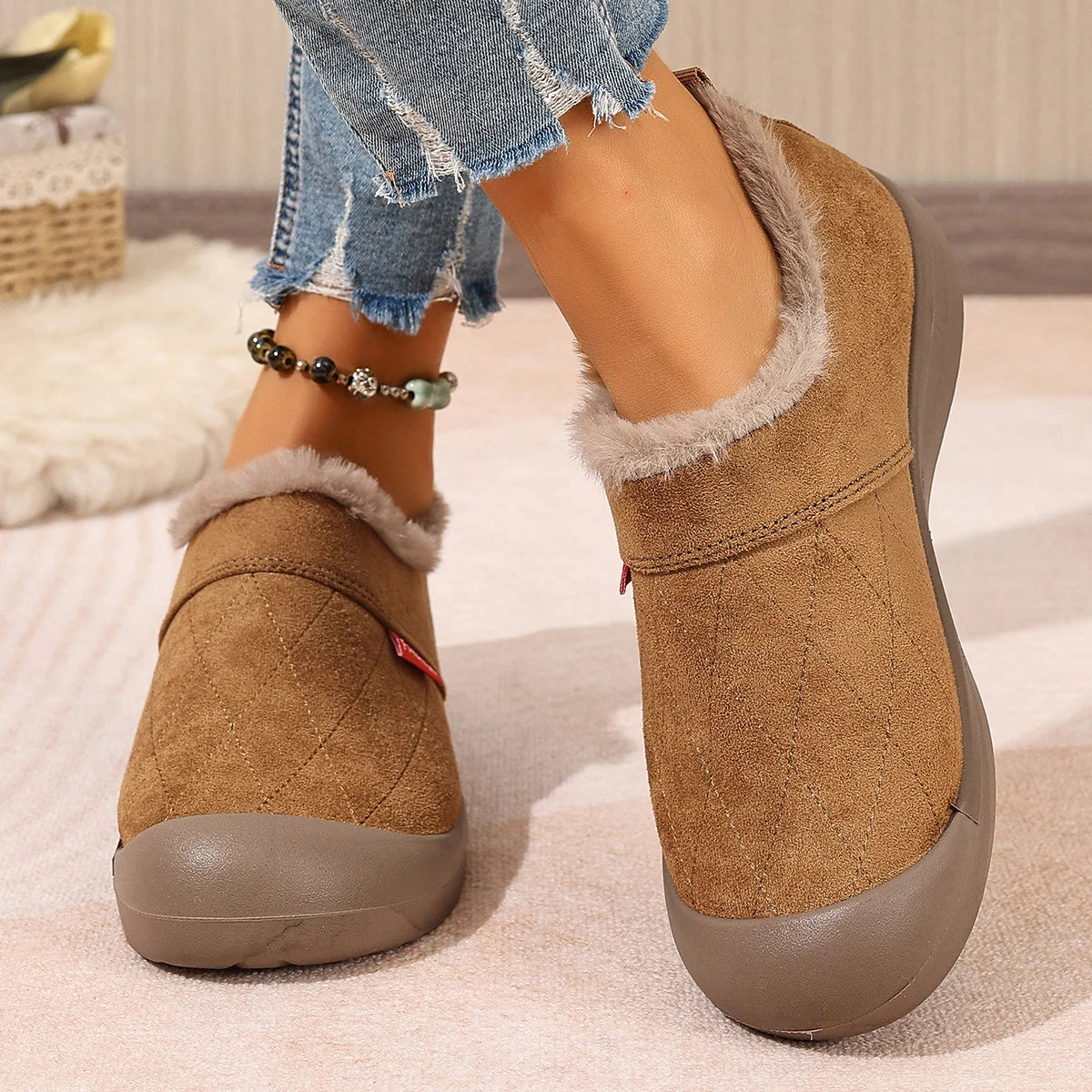 2025 invierno nuevos zapatos casuales de algodón para mujer zapatos casuales versátiles antideslizantes y duraderos zapatos de algodón cálidos y libres