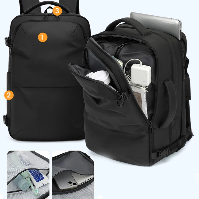 Mochila para hombre, bolsa de viaje multifuncional, compresión al vacío, impermeable, para viajes de negocios, nueva mochila para parejas