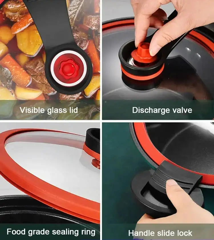 Olla a presión de 3L, olla para sopa y carne, olla arrocera, estufa de Gas, Micro olla a presión, olla para estofado, ollas de cocina antiadherentes, utensilios de cocina