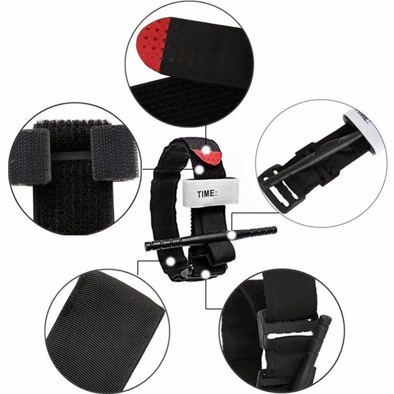 Torniquete de combate táctico de supervivencia, cinturón de emergencia médica giratorio, exploración de acampada al aire libre, 65cm/75cm/95cm