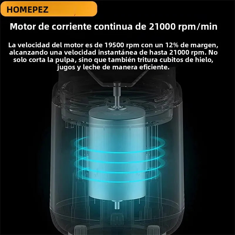 Botella de licuadora portátil, licuadora de jugo multifunción eléctrica de 6 hojas, licuadora de batidos de jugo fresco, trituradora de hielo, procesador de alimentos
