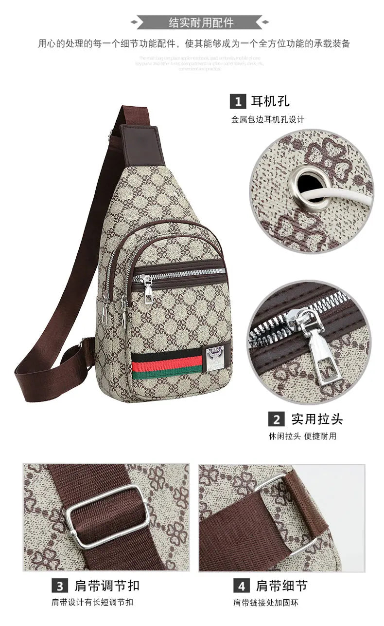 Bolso Mensajero Multifuncional para Hombre, Bolso de Hombro, Bolso Casual Cruzado con Orificio para Auriculares