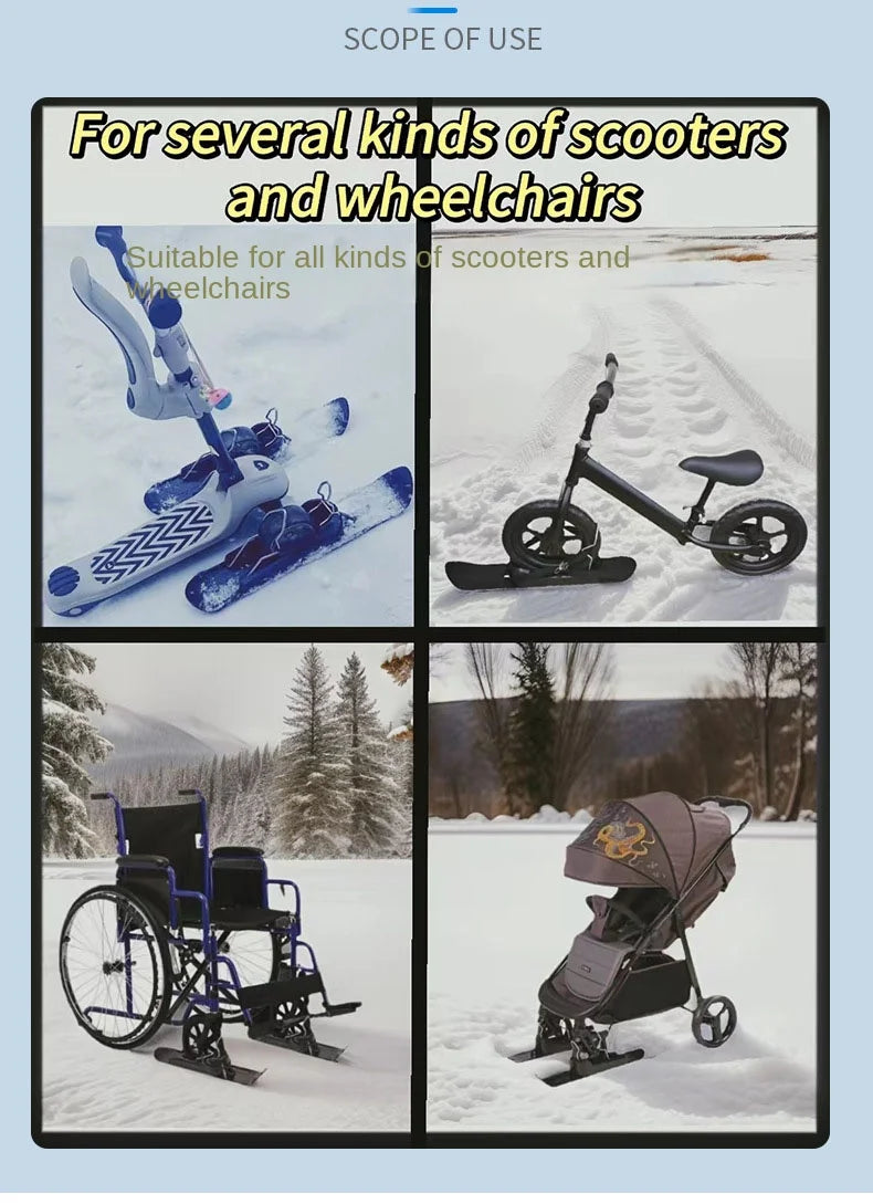 Juego de esquís para nieve, entrenamiento, ciclismo, esquí, trineo, patinete equilibrado portátil para niños, resortes de esquí, carritos de Golf, cochecitos