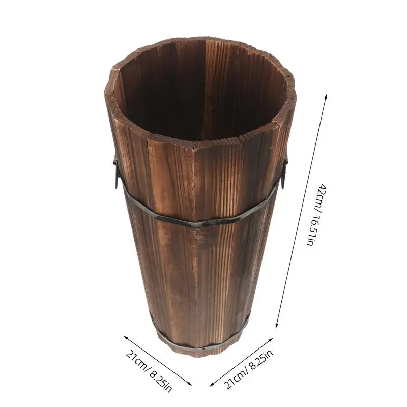 Nuevo soporte de cubo de paraguas de madera, bastón de vinagre para Hotel, estantes de mimbre para entrada, soporte para ahorro de espacio al aire libre, oficina