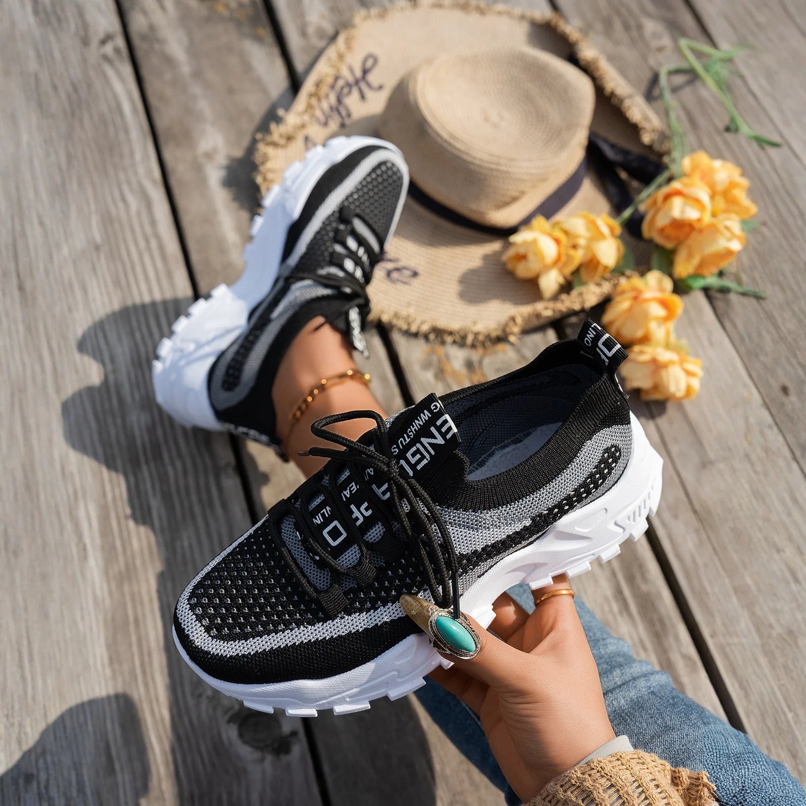 Zapatos De Mujer verano 2025 nuevas cuatro estaciones versátiles finos Zapatos informales transpirables grandes zapatillas De deporte De moda Mujer Zapatos De Mujer