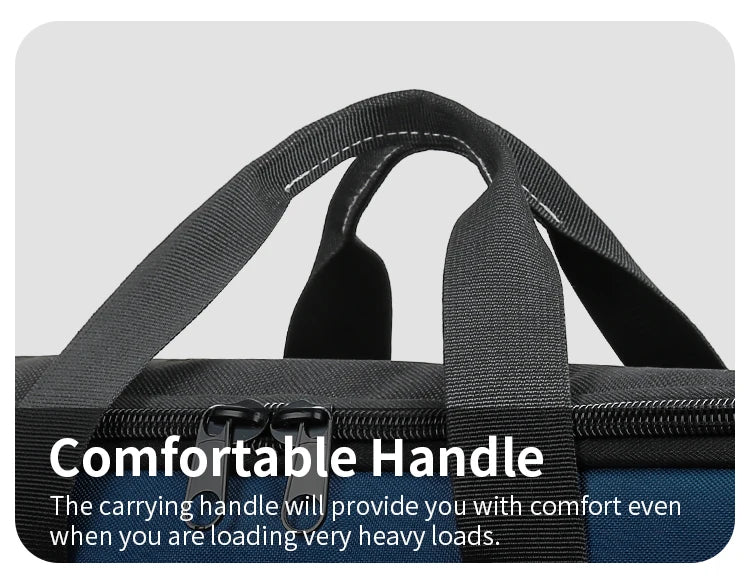 Bolsa de herramientas de boca ancha resistente con bolsillos, organizador para almacenamiento y transporte de herramientas para hombres