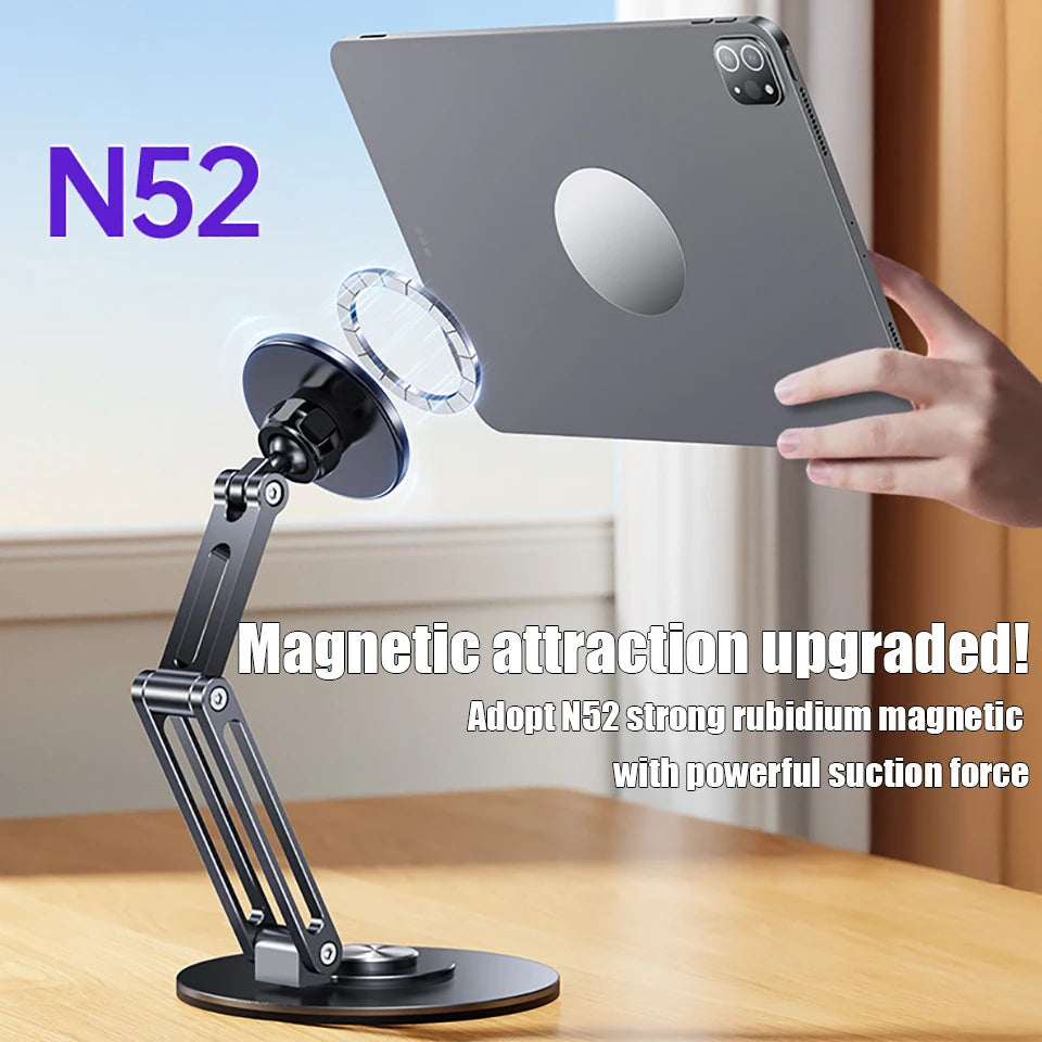 OUTMIX El nuevo soporte magnético resistente para tabletas compatible con iPad, con rotación de 360 grados para escritorio y oficina, práctico y conveniente.
