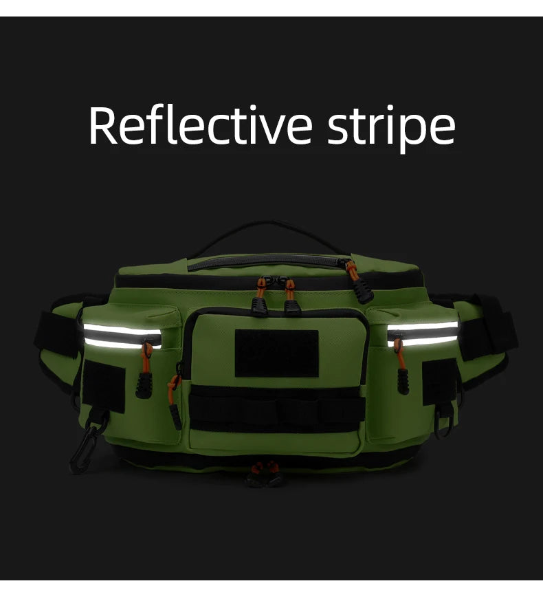 Bolsa de pecho para senderismo para hombre, riñonera de viaje con múltiples bolsillos, para escalada al aire libre, correr, ciclismo, bandolera, bolsa de aparejo con cinturón Molle deportiva