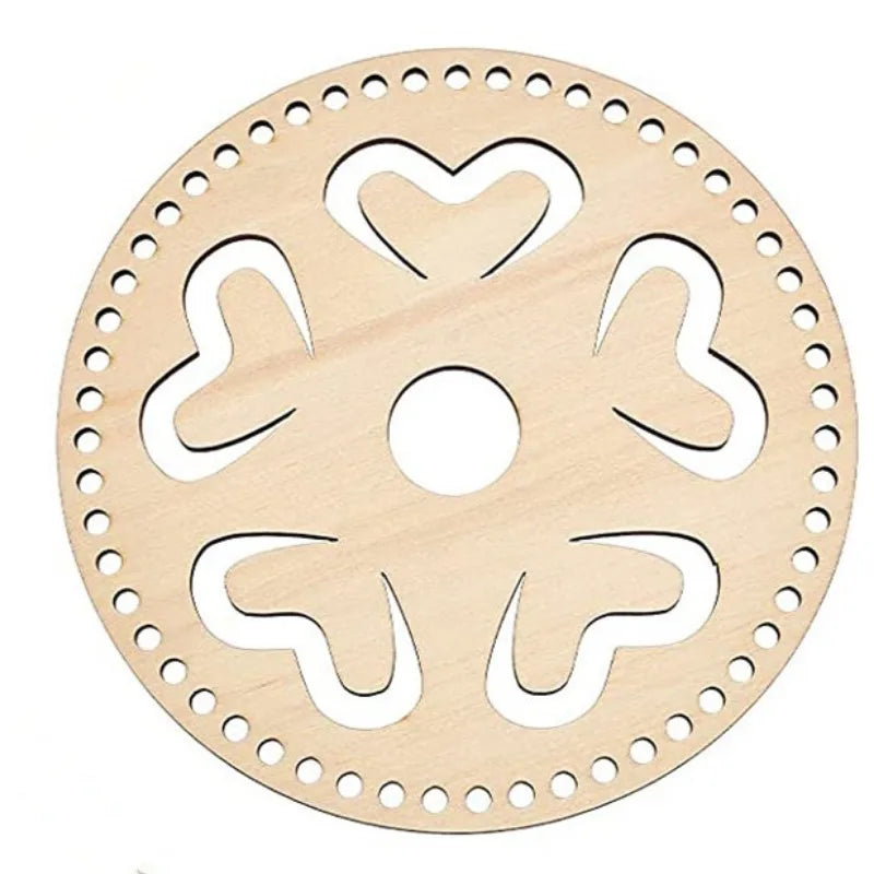 6 uds DIY parte inferior de cesta de madera Natural cesta de ganchillo hueca Base de madera para bolsa de tejer fondo artesanía hacer cesta tejida