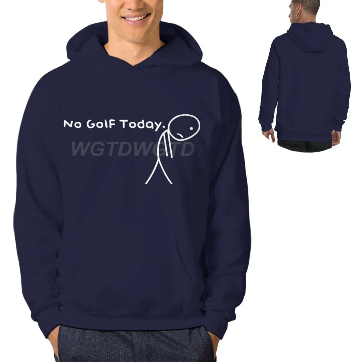 Ropa de hombre No Golf Today divertido triste Stickman golfistas moda ropa de calle Sudadera con capucha Casual divertido ropa de hombre