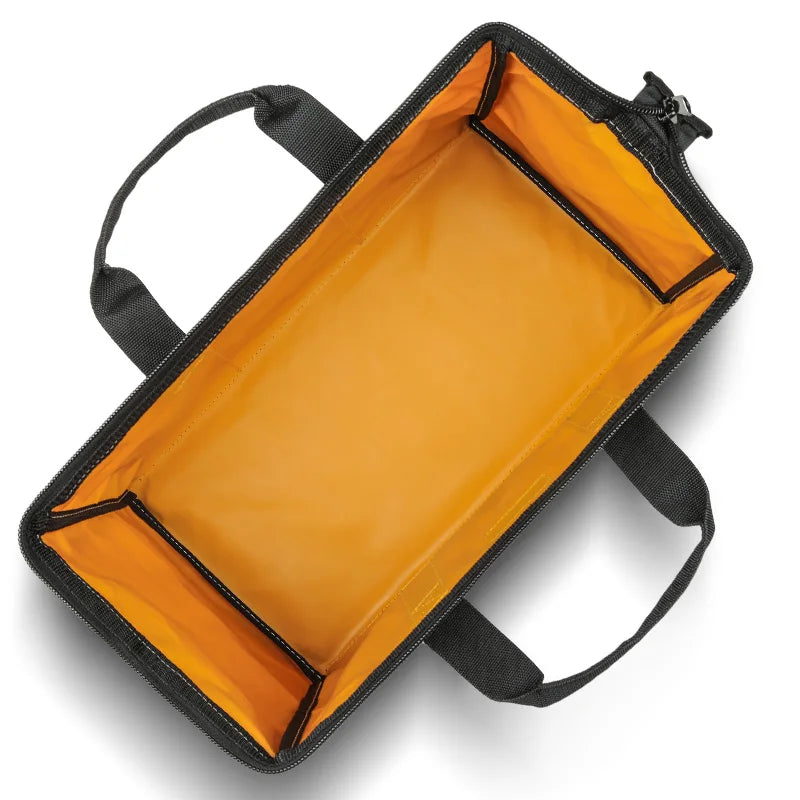 Bolsa de herramientas para hombres, bolsa de herramientas resistente, bolsa de boca ancha para varios instrumentos, electricista carpintero mecánico (amarillo)