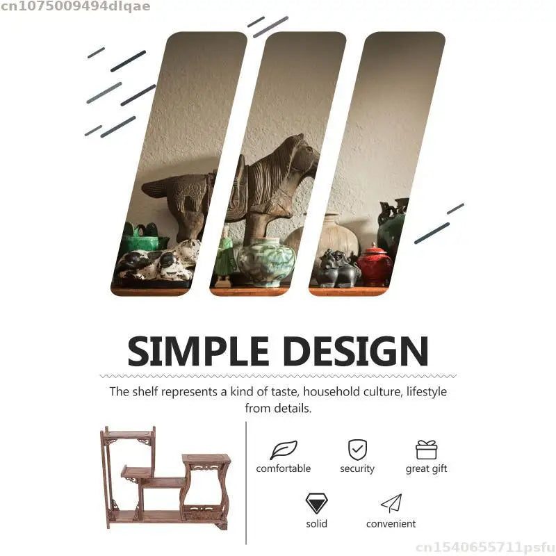 Estante de Almacenamiento de Madera Maciza Natural, Soporte de Almacenamiento para Cocina, Estante Decorativo para Jarrones, Bonsáis, Plantas, Figuras, Juegos de Té