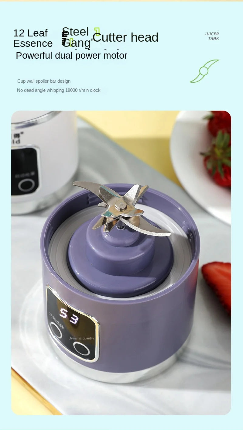 Máquina mezcladora doméstica, licuadora portátil, exprimidor eléctrico triturado con 3 velocidades, 450ML, gran capacidad, pantalla Digital, taza de jugo