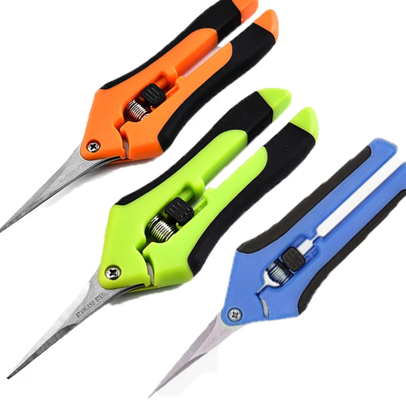 Tijeras de jardín para plantas en maceta, podadora de bonsái, tijeras de podar de flores para jardinería, recolector de frutas, huerto de granja disponible de acero inoxidable