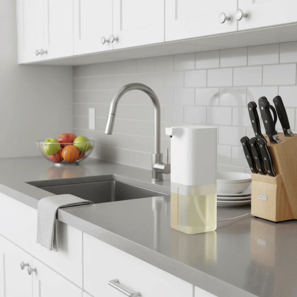 Dispensador de jabón con Sensor de operación sin contacto, funcionamiento silencioso automático, desinfectante de manos, dispensador de jabón con Sensor inteligente para Hotel