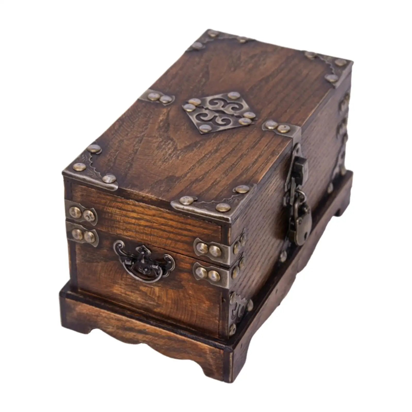 Caja de almacenamiento de madera joyero creativo estable hecho a mano fácil de usar pequeño de madera