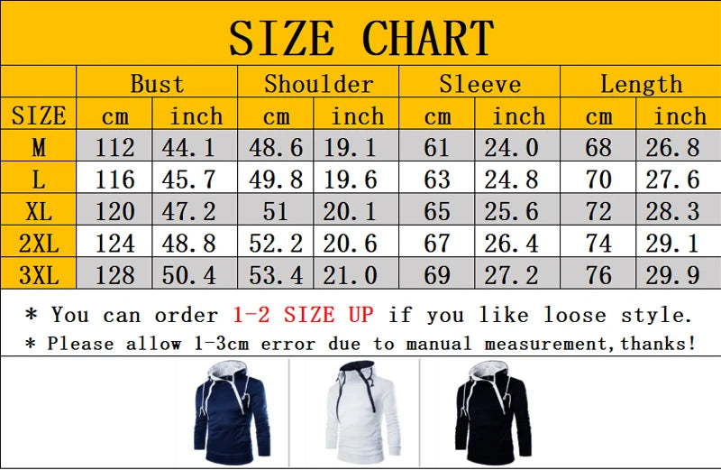 Sudadera con capucha de manga larga para hombre, suéter con cremallera, cuello alto, chaqueta superior, abrigo, color negro
