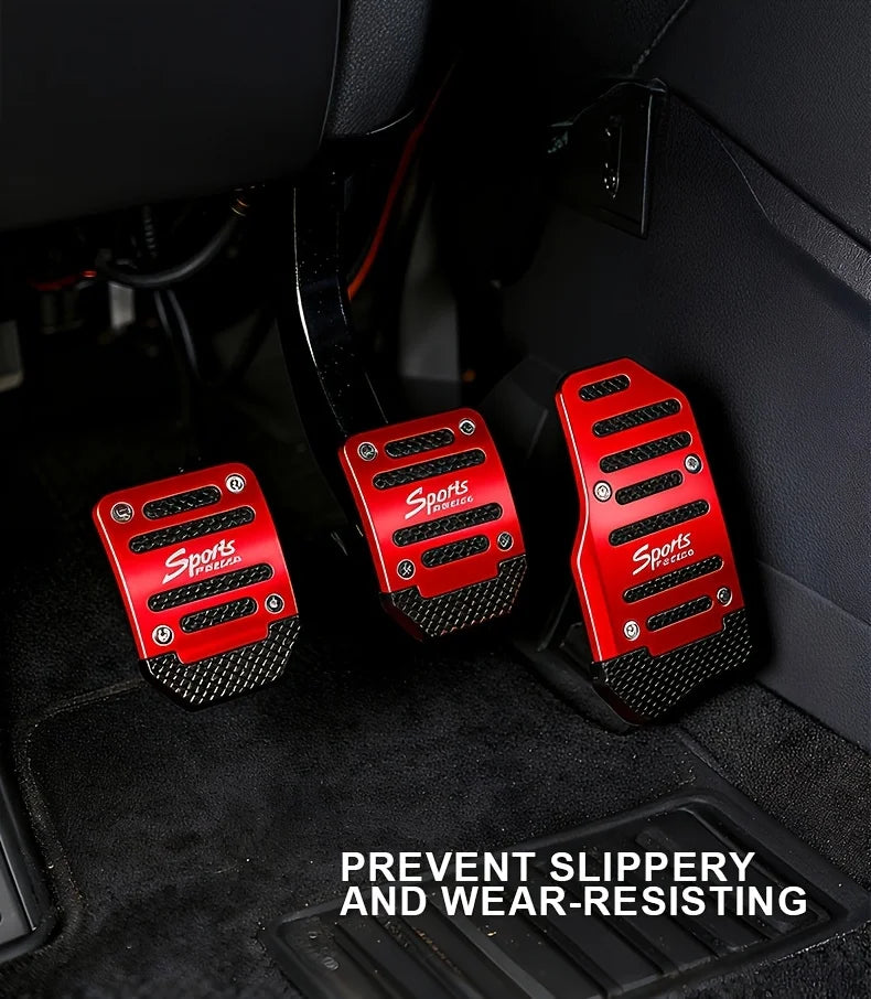 3 pedales de coche antideslizantes manuales: diseñado ergonómicos, duraderos, adecuados para acelerador, freno y transmisión manual.