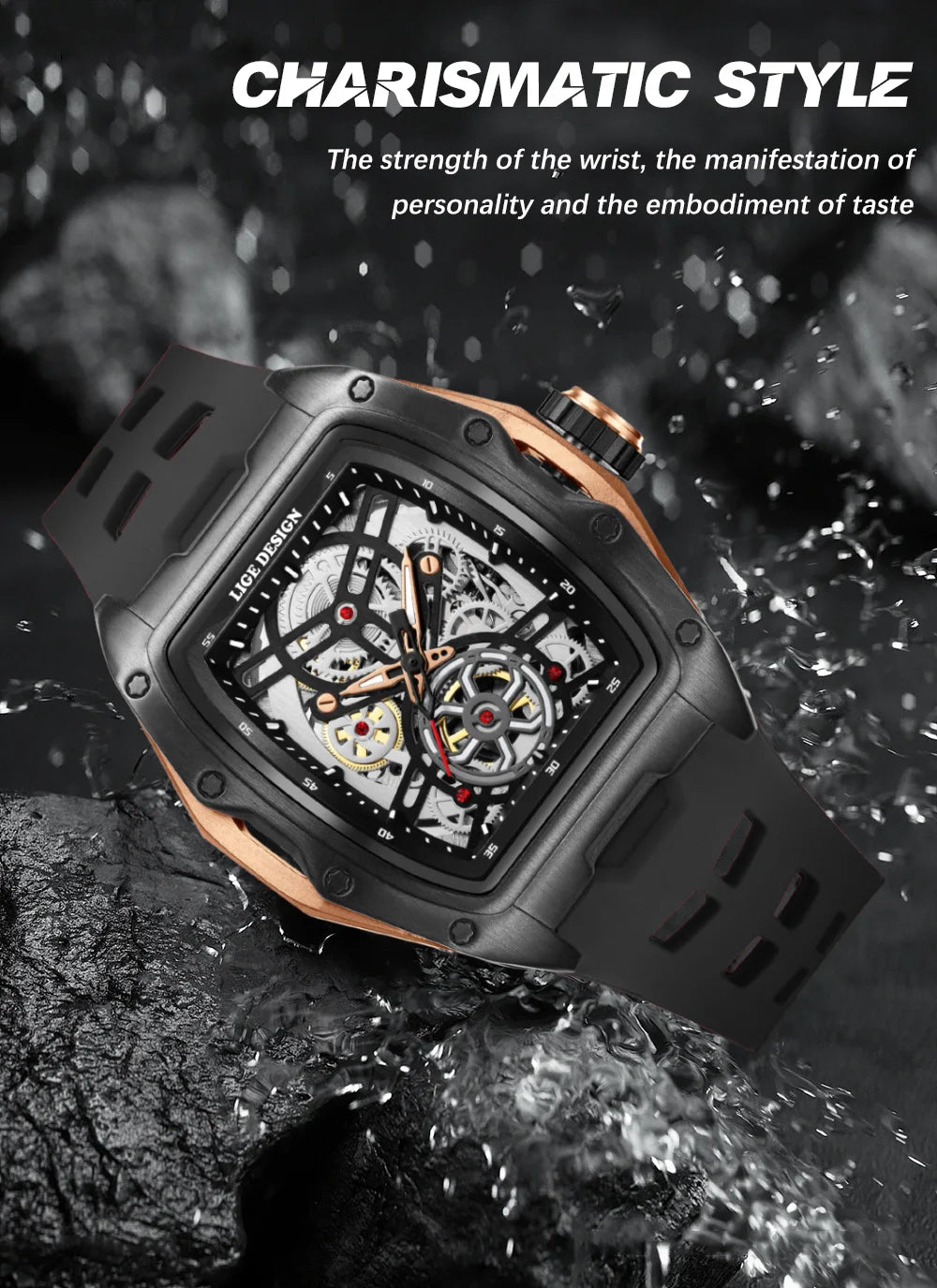 Reloj LIGE 2026 Nuevo de Lujo para Hombre, Deportivo, Automático, Mecánico, con Correa, Reloj de Pulsera Masculino