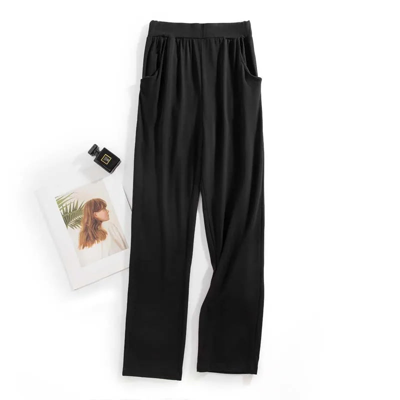 Pijamas de algodón para mujer, pantalones cómodos de talla grande para el hogar, ropa de noche para otoño e invierno, M-3XL