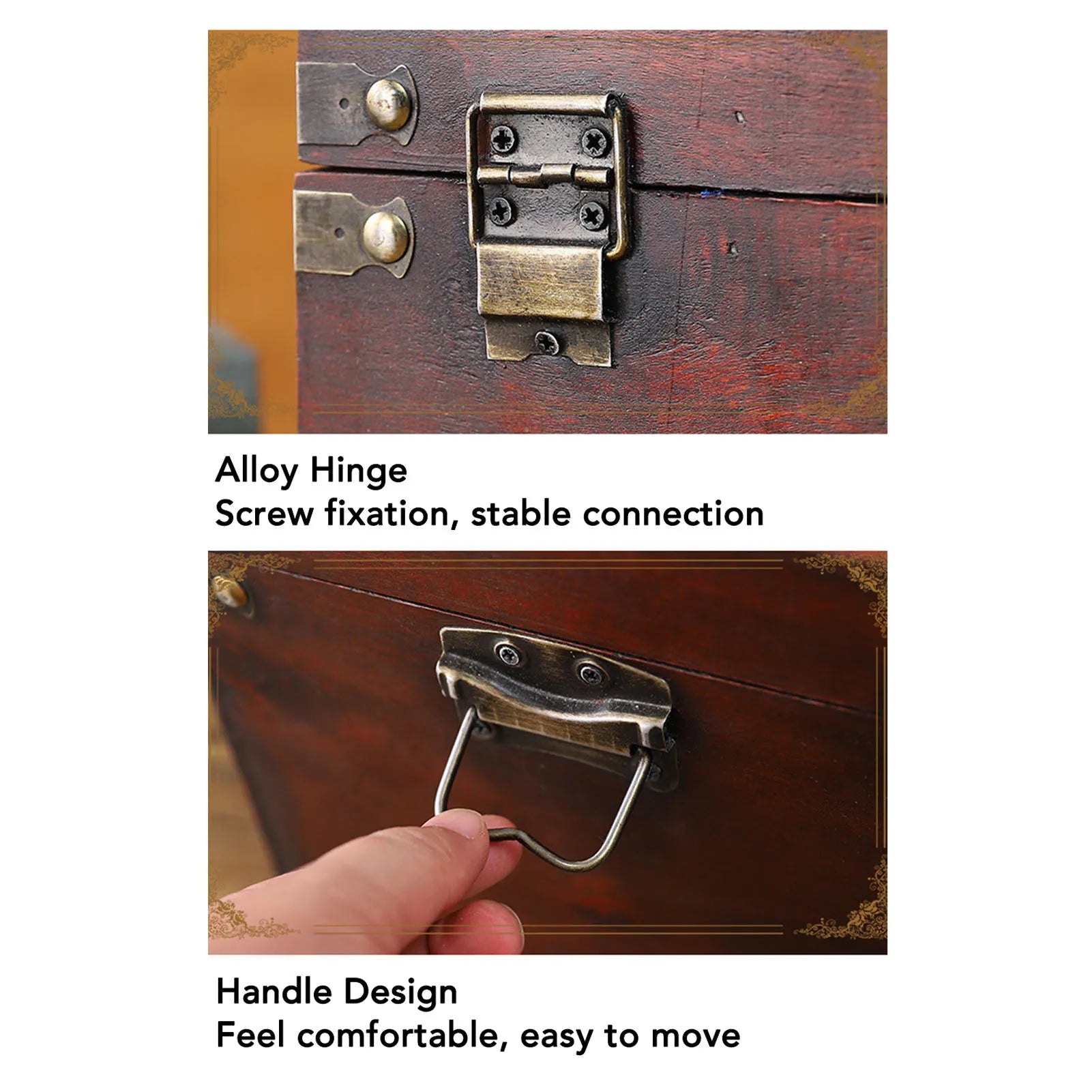 Caja de almacenamiento de joyas, caja de almacenamiento de madera, organizador Vintage, contenedor Retro chino para joyería, libro, decoración del hogar