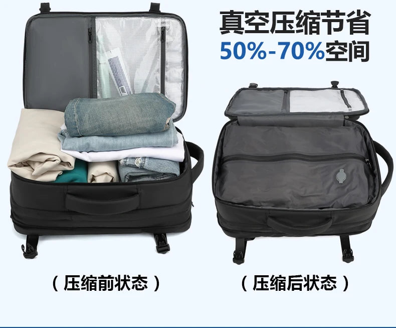 Mochila para hombre, bolsa de viaje multifuncional, compresión al vacío, impermeable, para viajes de negocios, nueva mochila para parejas