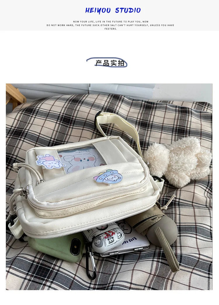 Nuevo Bolso Kawaii para niñas, novedad de 2024, Bolso transparente JK, Bolso cruzado pequeño para mujeres, bolsos y Bolsos de hombro, Bolso Itabag